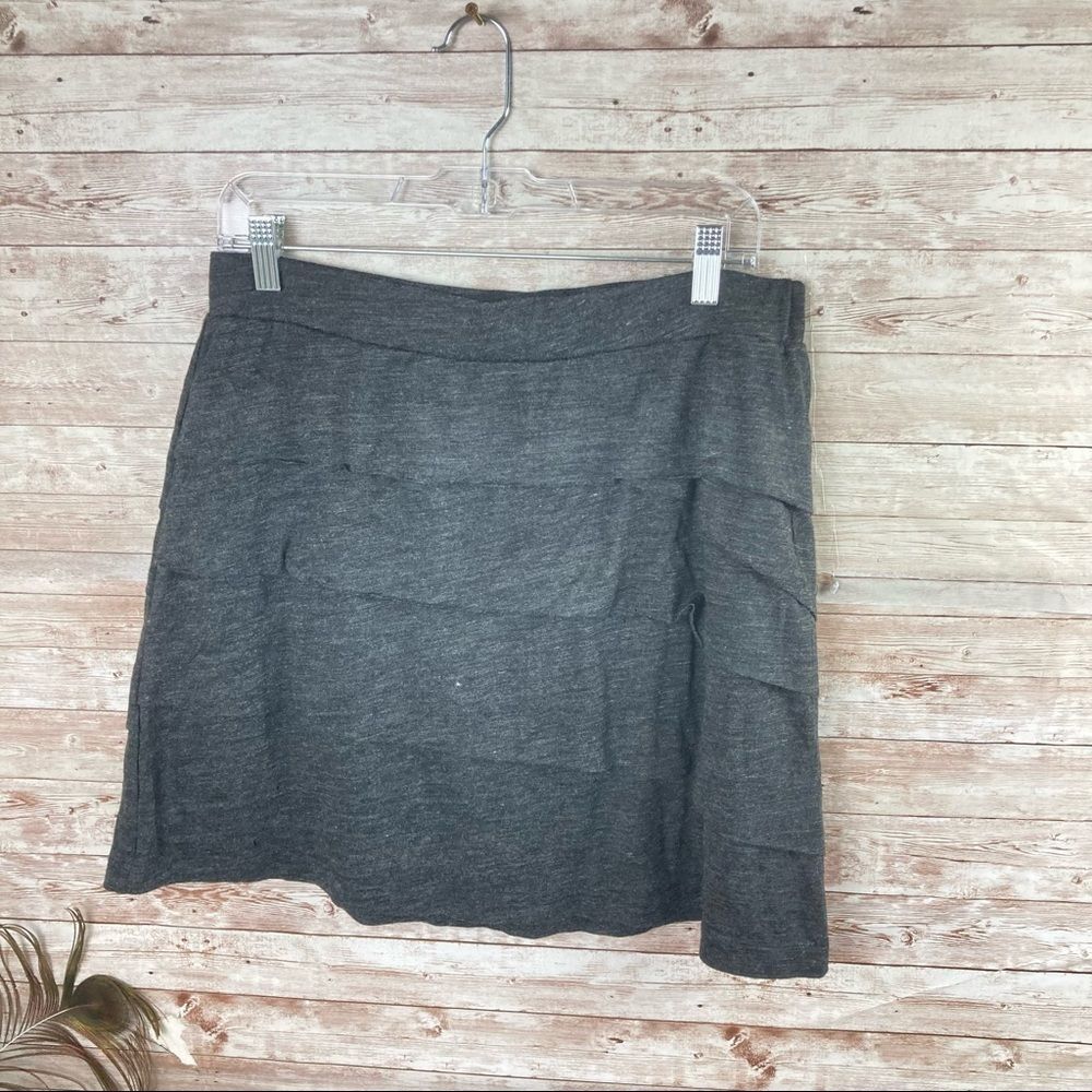 Prana Gray Ruffle Skirt Size Medium